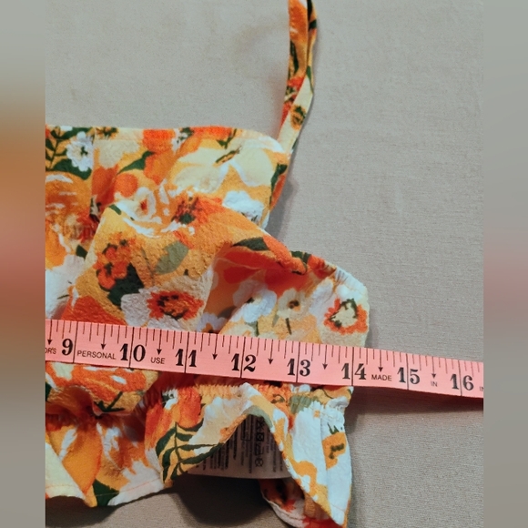 ORANGE FLORAL CROP TOP - Picture 4 of 5